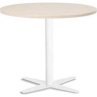 Bord Amy Ø900 mm H752 mm, Birk laminat Hvidt understel