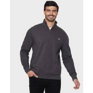Threadbare Threadbare Charcoal Marl Quarter Zip Neck Sweatshirt