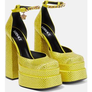 Versace Medusa Aevitas embellished platform pumps - yellow - EU 36