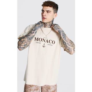 Mens Sand Oversized Monaco Limited Edition T-shirt