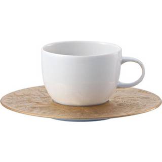 Rosenthal Tea And Coffee - ‘Magic Flute Sarastro’ low cup with saucer, small in White, Gold Porcelain