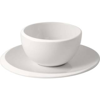 Villeroy & Boch Newmoon Coffee Cup & Saucer 30 Cl - Kaffekopper Benporcelæn Hvid - 300612 + 300613