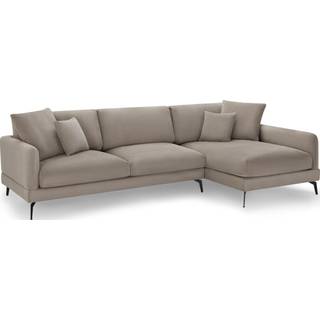 Maggie Chaiselong sofa højre vendt - brun/beige stof