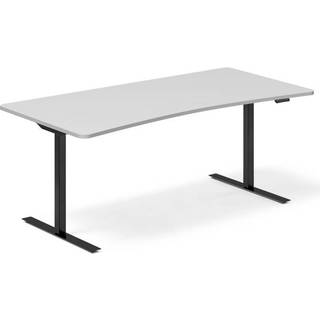 Hæve-sænkebord DNA, Lysgrå 1800x800mm Bue 2-ben/Sort