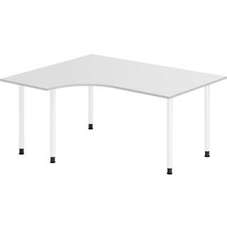 Skrivebord DNA, Lysgrå 1600x1200 mm Venstre I-ben/Hvid