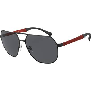 Emporio Armani Mand EA2099D 333087 Solbriller Metal Sort Grå Firkantet Normal