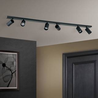 ORION Sean loftspot, 6 lyskilder, sort Sean, dæmpbar, Sort, Stue/spisestue, Aluminium
