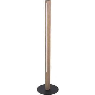 LED-stående trælampe Teo, valnød, 120 cm, touch-dæmper
