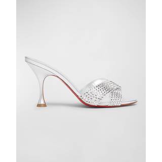 Christian Louboutin Mariza Is Back embellished leather mules - silver - EU 38.5