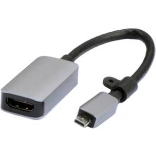 Prokord Video Adapter Premium Microhdmi-hdmi Micro Hdmi Grå, Sort