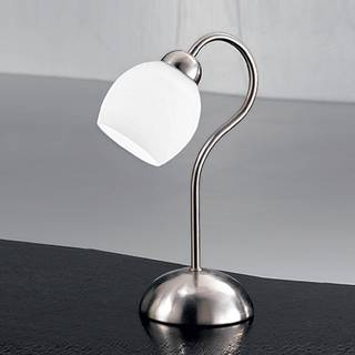 Doma bordlampe, satin nikkel, højde 30 cm, glas