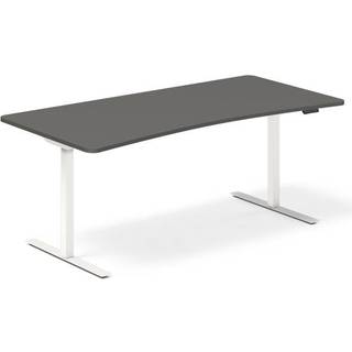 Hæve-sænkebord DNA, Antracit 1800x800mm Bue 2-ben/Hvid