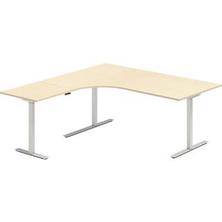 Hæve-sænkebord DNA, Birk 1800x1800 mm Venstre 3-ben/Alugrå
