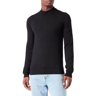 HUGO Herren Stehkragenpullover schwarz unifarben
