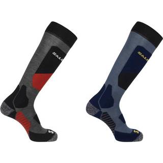 Salomon S/ ACCESS 2 pak skisokker med uld / Blå-rød - L = 42/44