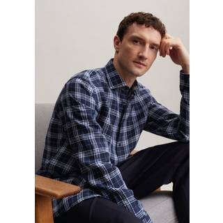 Seidensticker Herren Hemd blau kariert