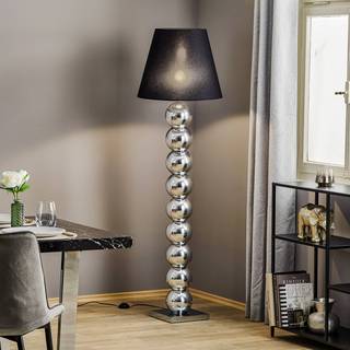 Gulvlampe Fulda Argon, Sort, Stue/spisestue, Tekstil/stof/silke