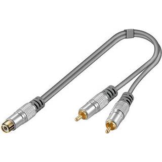 Goobay 2 x RCA han - RCA hun -Y-kabel, 20 cm