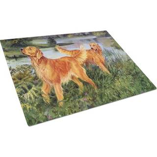 Carolines skatte heh0098LCB Golden Retrievers Glass Cutting Board Stor dekorativt tempereret glas køkkenskæring og serveringsplade stor størrelse