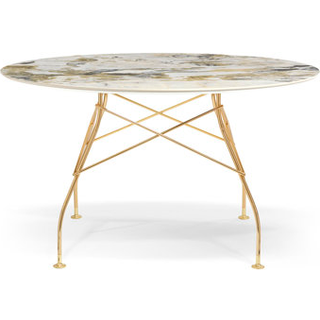 Kartell Glossy spisebord - Ø128 cm. - Symphonie - guld stel