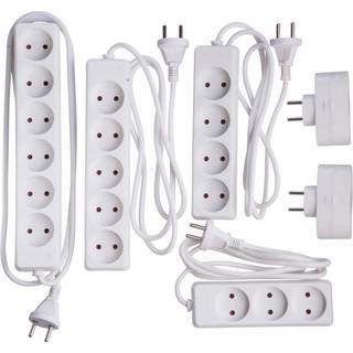 E-Line assorterede stikdåser, hvid - 6 stk.