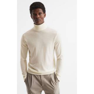 Reiss Reiss Bianco Caine Slim Fit Merino Wool Roll Neck Jumper
