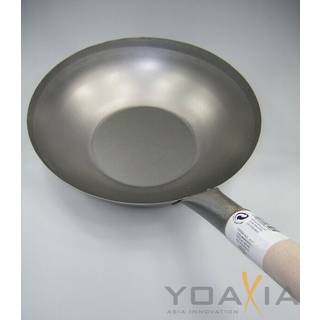 Wok Pande Carbon Stål Flad Bund 33cm