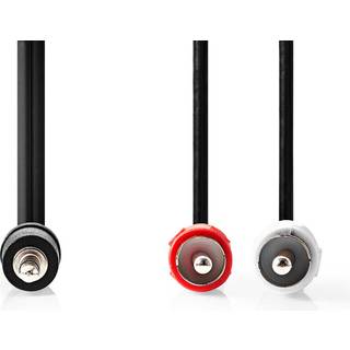 Nedis Stereo Audio kabel | 3.5 mm Hanstik | 2x RCA Hanstik | Nikkelplateret | 1.00 m | Runde | Sort | Label