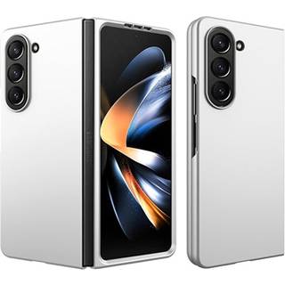 Samsung Galaxy Z Fold5 Gummibelagt Plastik Cover - Sølv