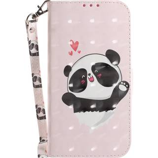 Sony Xperia 1 V Læder Flip Cover m. Print - Glad Panda