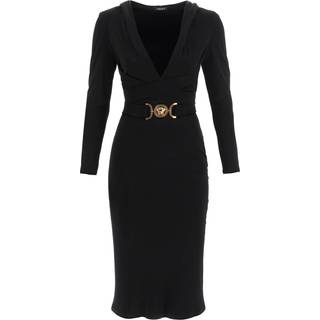 Versace Medusa Biggie hooded midi dress - black - XS