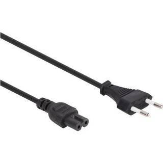 Strømkabel med Euro-stik og IEC-320-C7 - Sort
