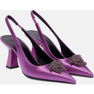 Versace La Medusa satin slingback pumps - purple - EU 35.5