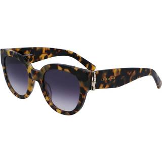 LONGCHAMP Kvinde LO733S 255 Solbriller Acetat Havana Grå Rund Normal Normal
