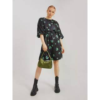 Object Collectors Item Agafia 3/4 Dress Black AOP:Fern green 36