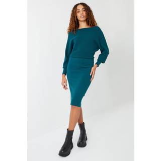 Threadbare Slash Neck Knitted Midi KjoleEU 42 (UK 14)