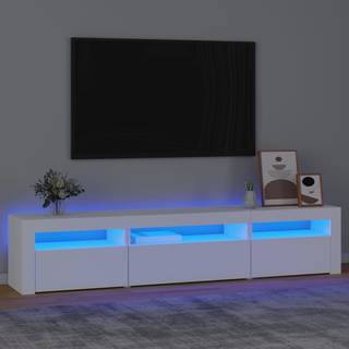 Tv-Skab Med Led-Lys 240X35X40 Cm - 195 cm / Hvid