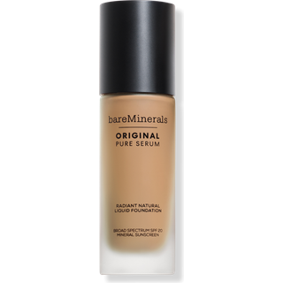 bareMinerals Original Pure Serum Radiant Natural Liquid Skincare Foundation Mineral SPF 20 Hydrating Skin Tint Dewy Finish Letvgts Medium Dknin