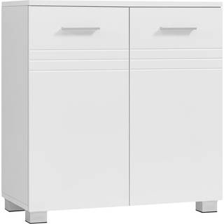 VASAGLE BBK112W01 Bathroom Cabinet with Double Door, Adjustable Shelf, Soft Close Hinges for Bathroom, 60 x 30 x 63 cm, White BBK112W01