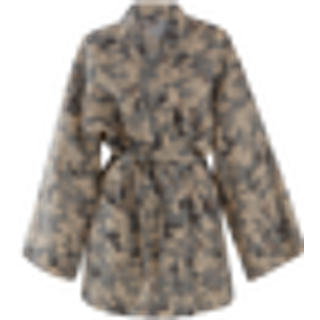 CARA kort kimono i hør - Grå