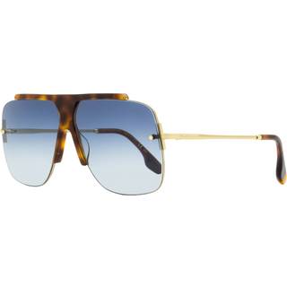 Victoria Beckham Kvinde VB627S 215 Solbriller Metal Havana Blå Firkantet Skygge