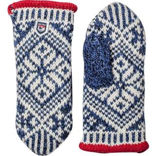 Hestra Nordic Wool Mitt Middle Blue/White, Mellanblå/Offwhite, 8