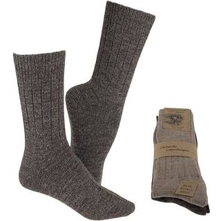 Alpaca Uld Strømper brun & beige tynde - str. 43/46 2-pak - Clemente - DISCOUNT PRIS