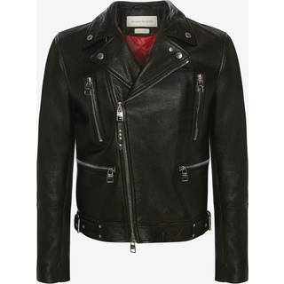 McQueen - Slim-Fit Zip-Detailed Leather Biker Jacket - Men - Black - IT 48