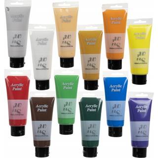 Akrylmalingssæt - 12x100ml - Kunstnermaling