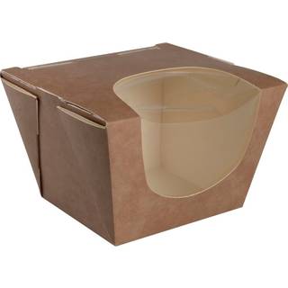 Salatboks 9,5x8,5x9,5cm 900ml cellulose dyb brun