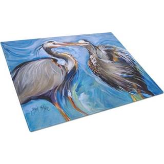 Carolines Treasures Blue Heron Love Glass Cutting Board Large 12t X 16W Multicolor