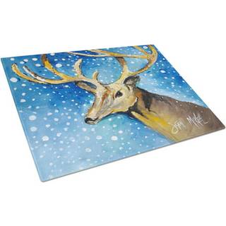 Caroline's Treasures JMK1009LCB Reindeer Glass Cutting Board Stor dekorativt tempereret glas Køkkenskæring og serveringsplade Stor i stor størrel