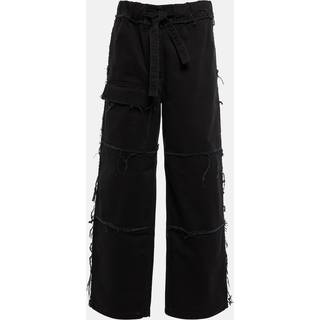 Dries Van Noten Distressed high-rise wide-leg jeans - black - S