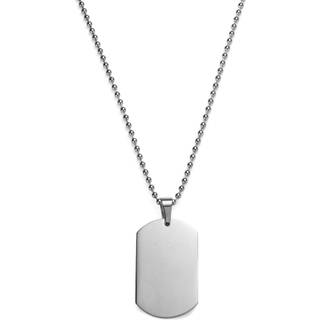 Sølvfarvet Dog Tag Halskæde